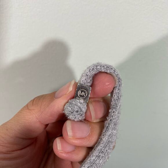 Michael Kors Women's Grey Lightweight Rhinestone "MK" Hoodie Size XS - Picture 4 of 10